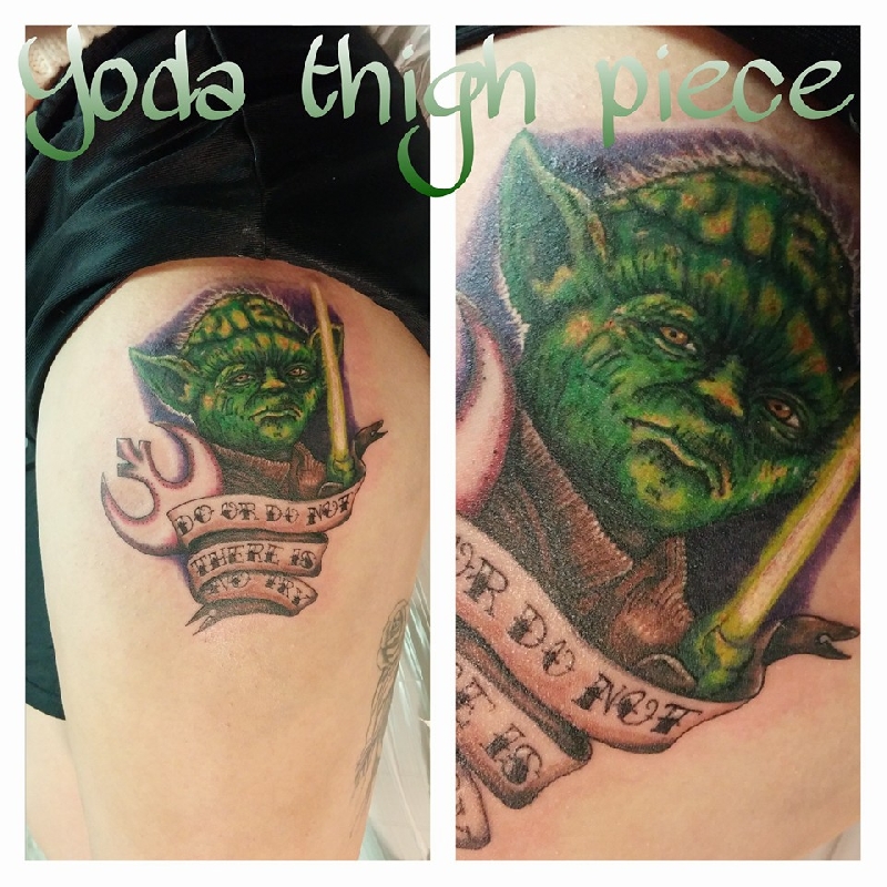 Yoda on thigh