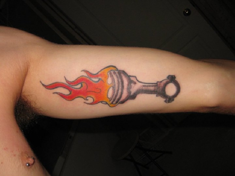 Car Piston On Fire