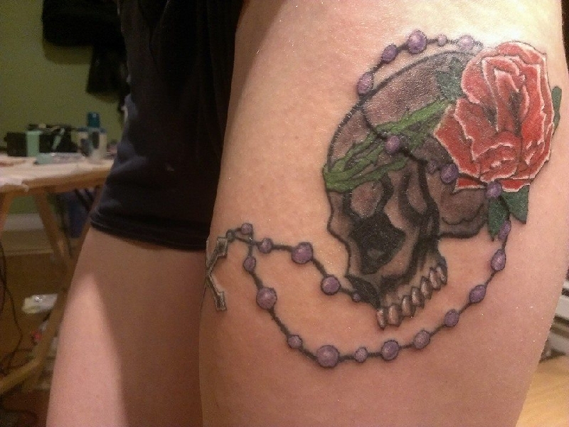 Keshia&#39;s Skull and Rosery TATTOO by SS