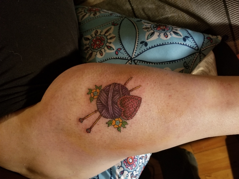 Knitting tattoo